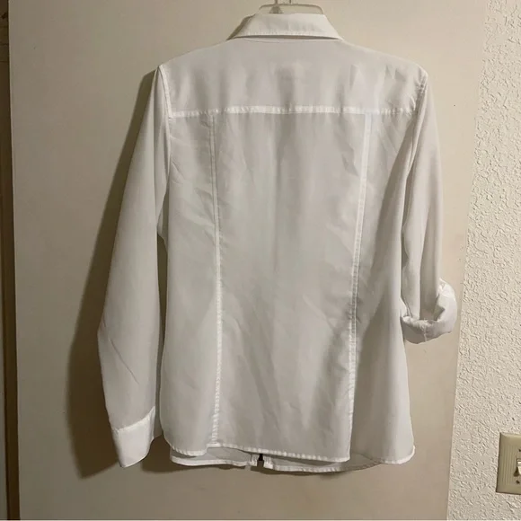 Michael Kors White Zip-Up Blouse - Picture 5 of 8